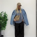 maglia con righe a contrasto oversize mocha